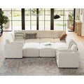 U-Shaped Modular Sectional Sofa, Oversized 9 Seat Couch with 2 Storage Ottoman, 2 Pillows, Modern Deep Seat Comfy Couch