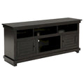 Ayne TV Stand Media Cabinet, 2 Doors and 4 Shelves, Black Wood 60 Inch