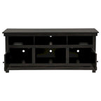 Black Wood TV Stand with 2 Doors and 4 Shelves - 60 Inch