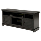 Black Wood TV Stand with 2 Doors and 4 Shelves - 60 Inch