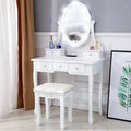 Makeup Vanity Desk Stool Set, Vanity Mirror with Lights Table Set