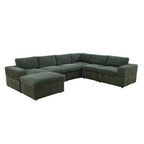 Oversized 7 - Piece 130 Wide Reversible Modular Corner Sectional Sofa Couch with Ottoman