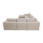 Oversized 7 - Piece 130 Wide Reversible Modular Corner Sectional Sofa Couch with Ottoman