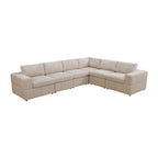 Oversized 7 - Piece 130 Wide Reversible Modular Corner Sectional Sofa Couch with Ottoman