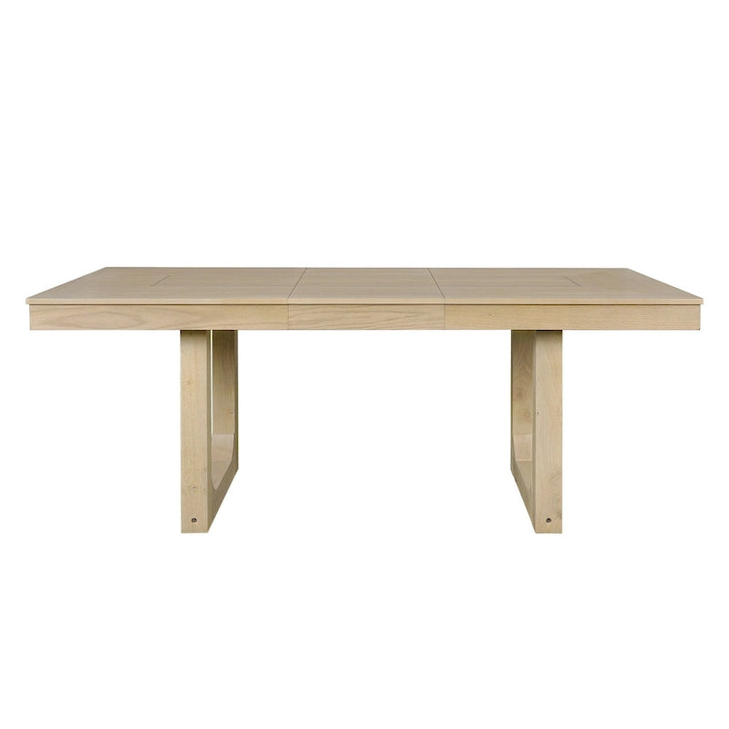 5 Piece Extendable Dining Table Set, Farmhouse Extendable Table with 18 Move Leaf