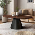 Modern Brown and Black Oval Coffee Table