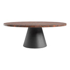 Modern Brown and Black Oval Coffee Table