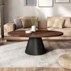 Modern Brown and Black Oval Coffee Table