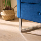 Velvet Storage Bench for Bedroom (with Armrests and Wooden Frame)