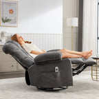 Oversized Recliner with Heat and Massage - Blue/Brown/Grey