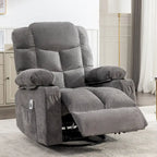 Oversized Recliner with Heat and Massage - Blue/Brown/Grey