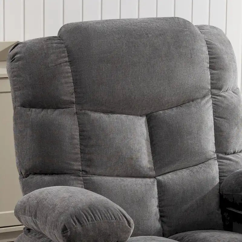 Oversized Recliner with Heat and Massage - Blue/Brown/Grey