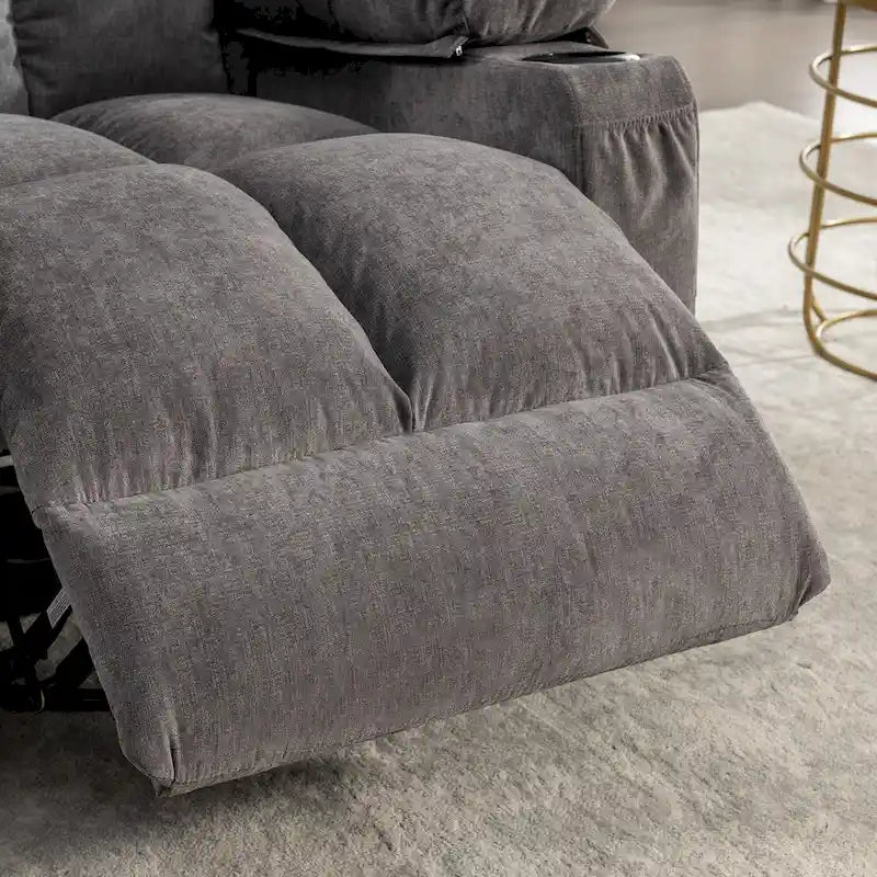 Oversized Recliner with Heat and Massage - Blue/Brown/Grey