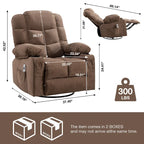 Oversized Recliner with Heat and Massage - Blue/Brown/Grey