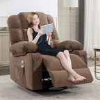 Oversized Recliner with Heat and Massage - Blue/Brown/Grey