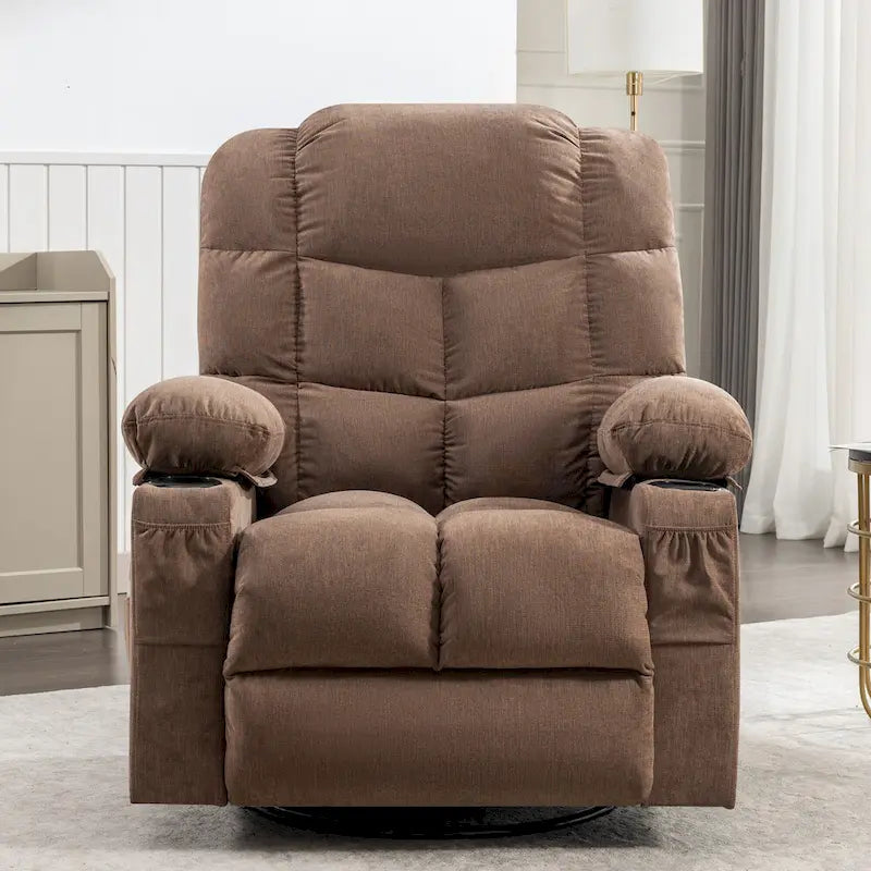Oversized Recliner with Heat and Massage - Blue/Brown/Grey