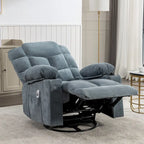 Oversized Recliner with Heat and Massage - Blue/Brown/Grey