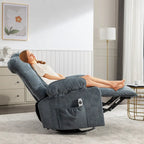 Oversized Recliner with Heat and Massage - Blue/Brown/Grey