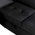 84.75 L-Shaped 5-Seat Sleeper Sectional Sofa with Storage Ottoman, Hidden Arm Storage, and USB Charging for Living Room