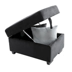 84.75 L-Shaped 5-Seat Sleeper Sectional Sofa with Storage Ottoman, Hidden Arm Storage, and USB Charging for Living Room