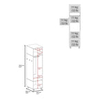 16 Modern One-Door Armoire with Three Shelves, Casters and Hanging Rod for Bedroom