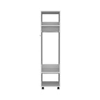 16 Modern One-Door Armoire with Three Shelves, Casters and Hanging Rod for Bedroom