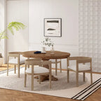 5-Piece Fabric & Solid Wood Dining Set