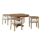 5-Piece Fabric & Solid Wood Dining Set