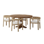 5-Piece Fabric & Solid Wood Dining Set