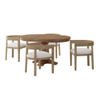 5-Piece Fabric & Solid Wood Dining Set