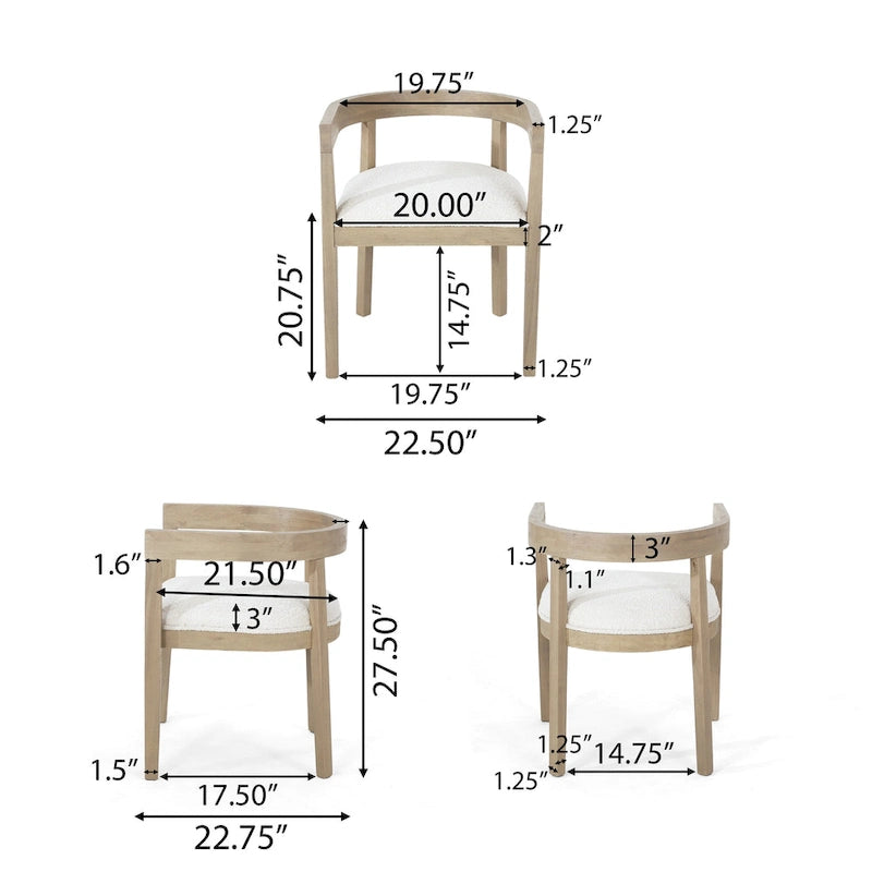 5-Piece Fabric & Solid Wood Dining Set