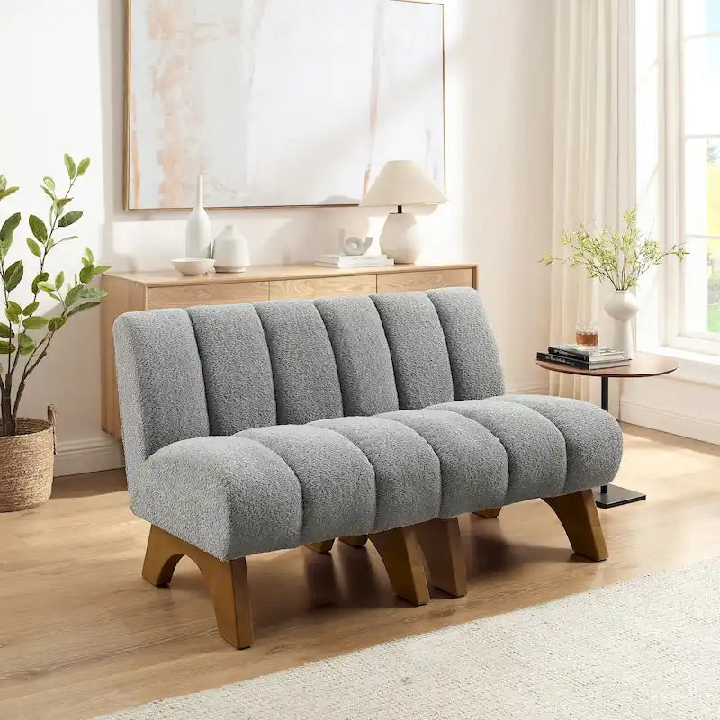 Modern Armless Accent Chair Setional Loveseat Sofa