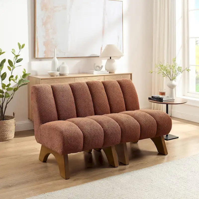 Modern Armless Accent Chair Setional Loveseat Sofa