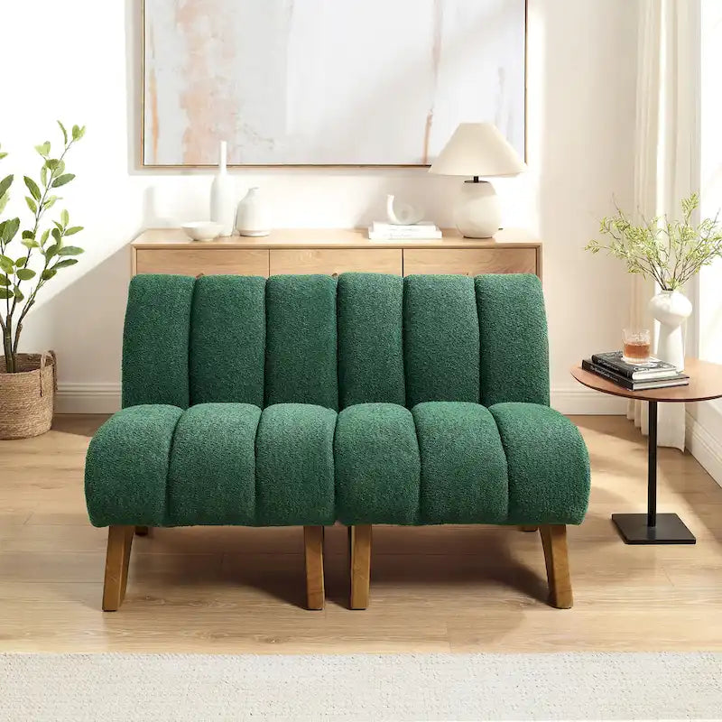 Modern Armless Accent Chair Setional Loveseat Sofa