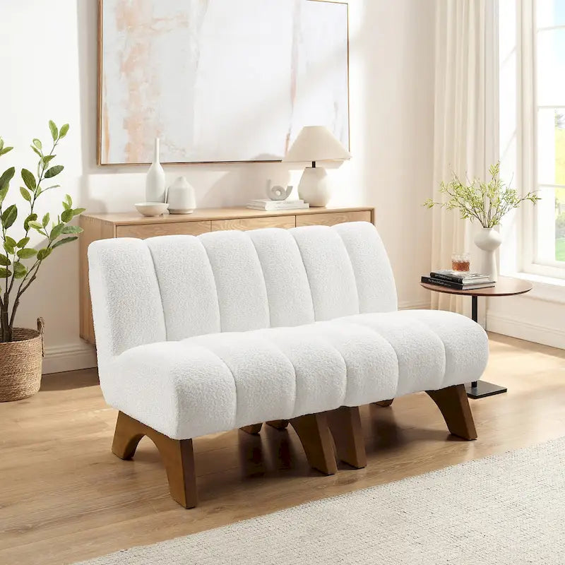 Modern Armless Accent Chair Setional Loveseat Sofa