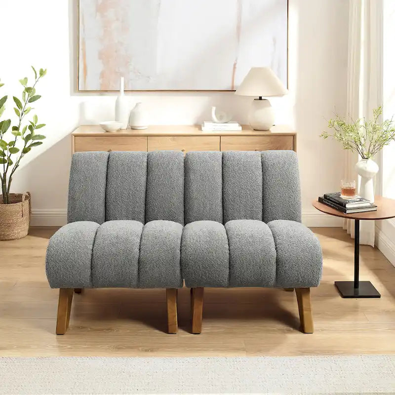 Modern Armless Accent Chair Setional Loveseat Sofa