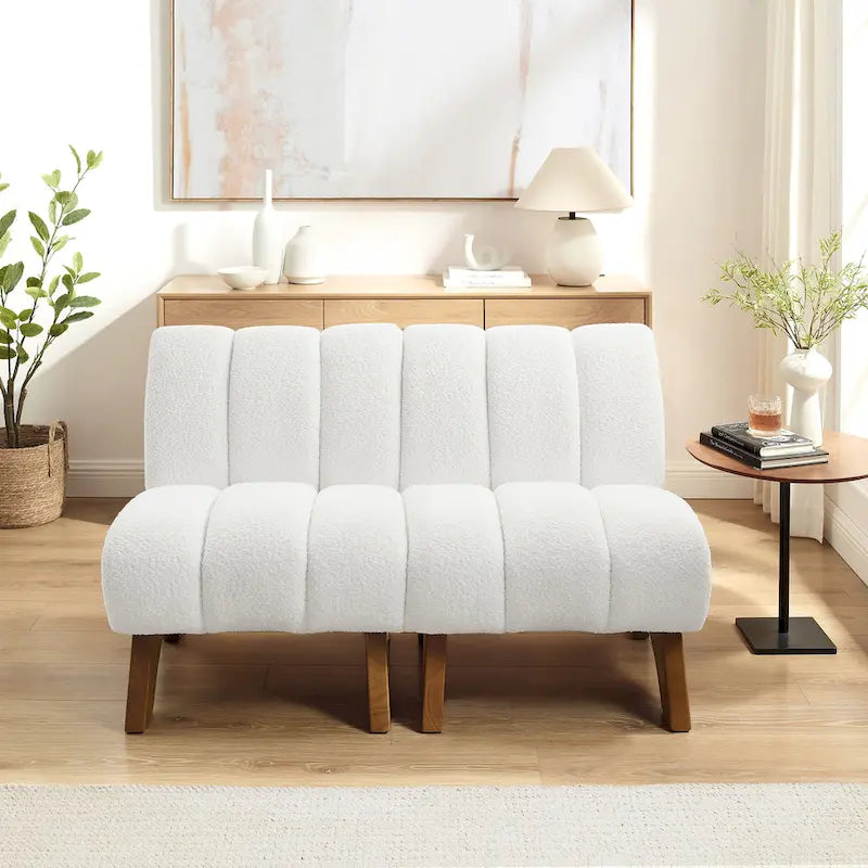 Modern Armless Accent Chair Setional Loveseat Sofa