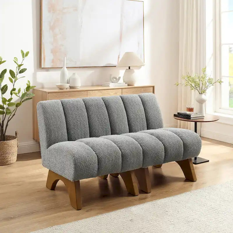 Modern Armless Accent Chair Setional Loveseat Sofa