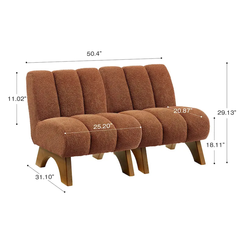 Modern Armless Accent Chair Setional Loveseat Sofa