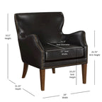 Faux Leather High-Leg Leisure Chair with Slanted Armrests