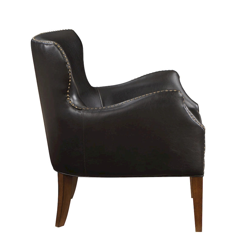 Faux Leather High-Leg Leisure Chair with Slanted Armrests
