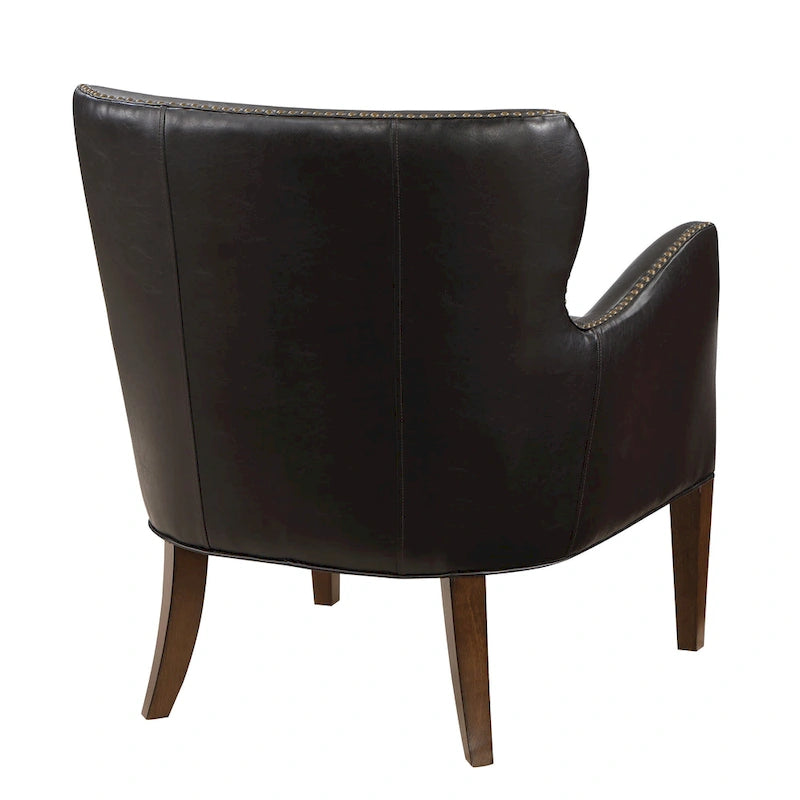 Faux Leather High-Leg Leisure Chair with Slanted Armrests