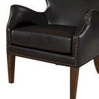 Faux Leather High-Leg Leisure Chair with Slanted Armrests