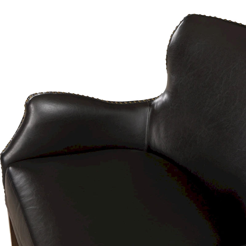 Faux Leather High-Leg Leisure Chair with Slanted Armrests