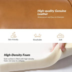 Genuine Leather Wingback Armchair - Brown/Camel/Navy/Burgundy - Single Seat