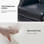 Genuine Leather Wingback Armchair - Brown/Camel/Navy/Burgundy - Single Seat