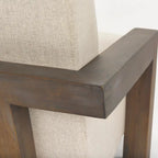 Sovereign Beige Fabric w/ Dark Brown Solid Wood Frame Accent Chair