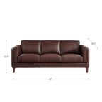 Top Grain Leather Sofa and Loveseat Set With Feather, Memory Foam and Springs