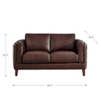 Top Grain Leather Sofa and Loveseat Set With Feather, Memory Foam and Springs