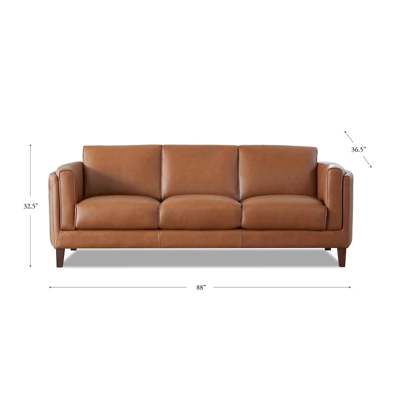 Top Grain Leather Sofa and Loveseat Set With Feather, Memory Foam and Springs